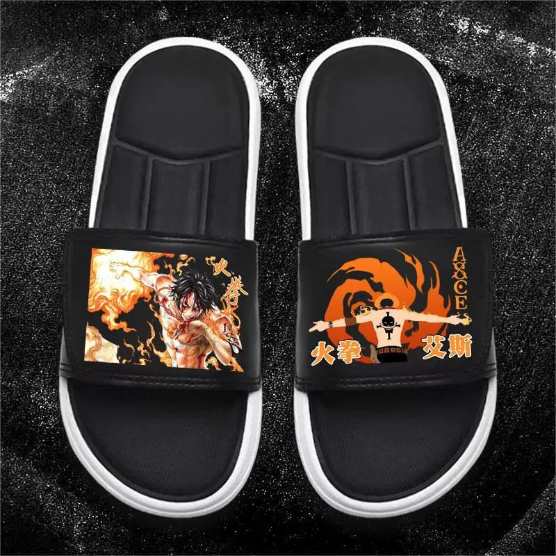 One Piece Anime Luffy Zoro Nami  Pattern New Slippers Men and Women Fashionable Flat Outdoor Comfortable Sandals Gift