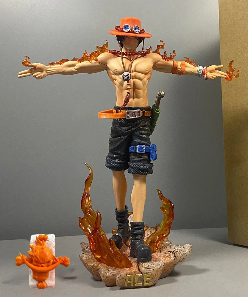 27cm One Piece Anime Ace Figure Portgas D Ace Action Figurine Pvc Model Statue Doll Collection Decoration Toys Gift Ornaments