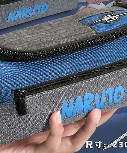 Naruto anime creative canvas stationery case student pencil case personalized children's large capacity pencil case gift