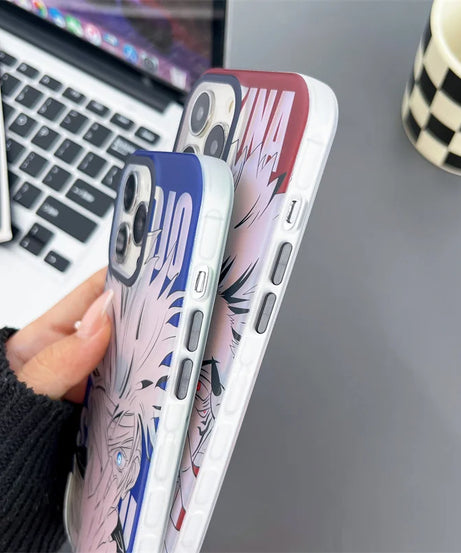 Laser Jujutsu Kaisen Phone Cases For iPhone 16 15 14 13 12 Pro Max Japan Anime Soft Back Cover