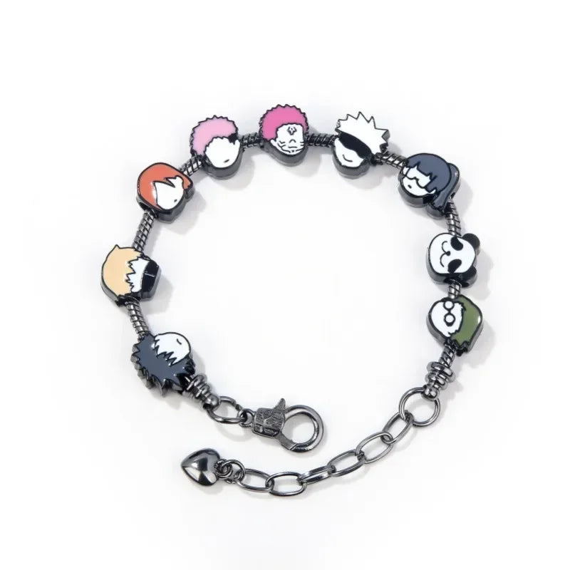 Anime Cute Metal Jujutsu Kaisen DIY Bracelet Fushiguro Megumi Yuji Pendant Detachable Bracelet Fans Cosplay Gift Jewelry