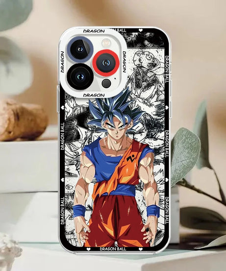 Goku & Vegeta Angel Eyes Case – Dragon Ball Transparent iPhone 7–15 Pro Max