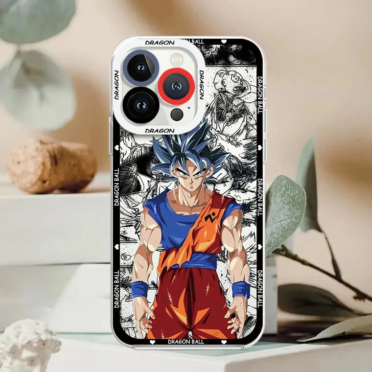 Goku & Vegeta Angel Eyes Case – Dragon Ball Transparent iPhone 7–15 Pro Max