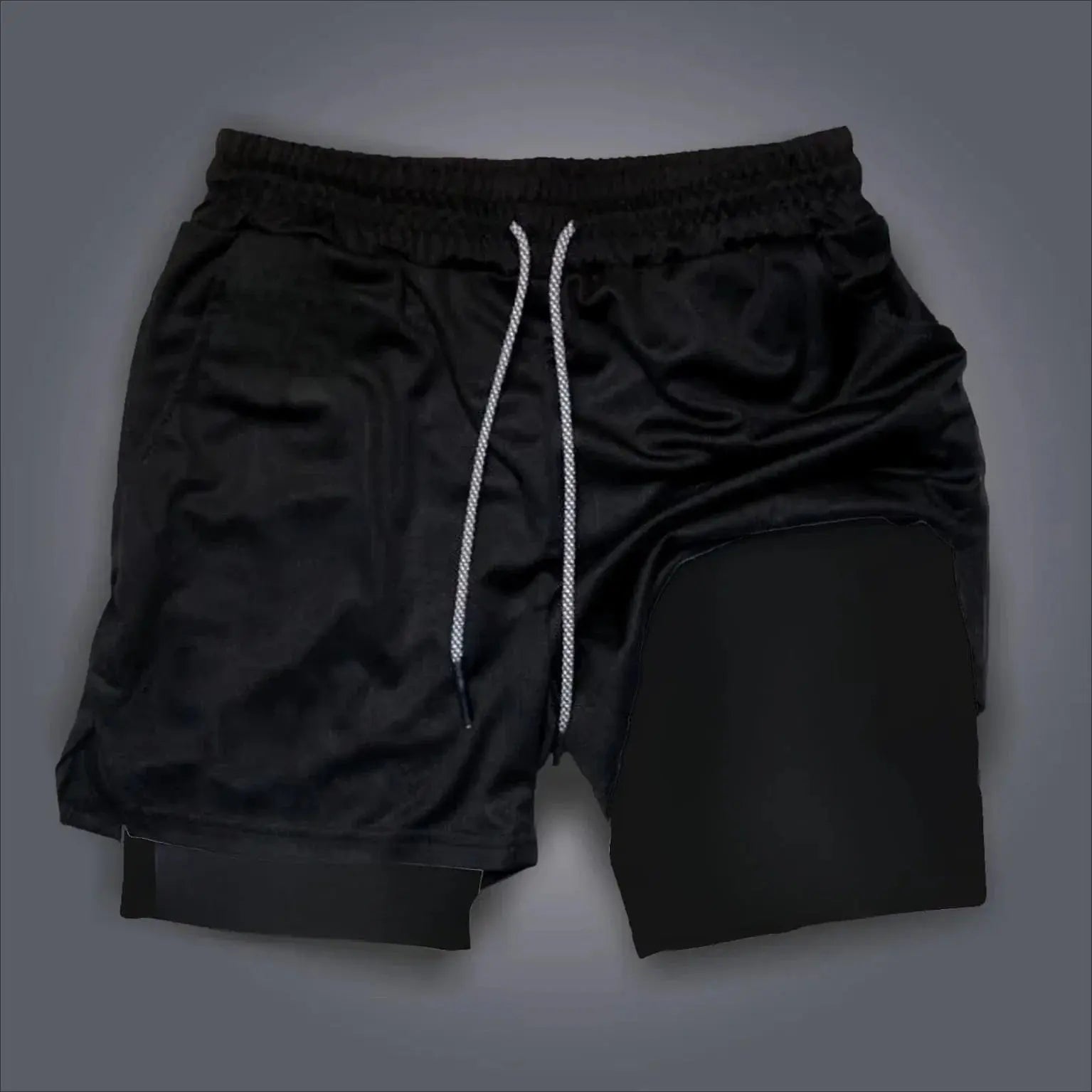 Anime Men's Gym Shorts One Piece Summer Sports Pants Streetwear Breathable Mesh Double-layer 2 in 1 Shorts Sportswear Y2k