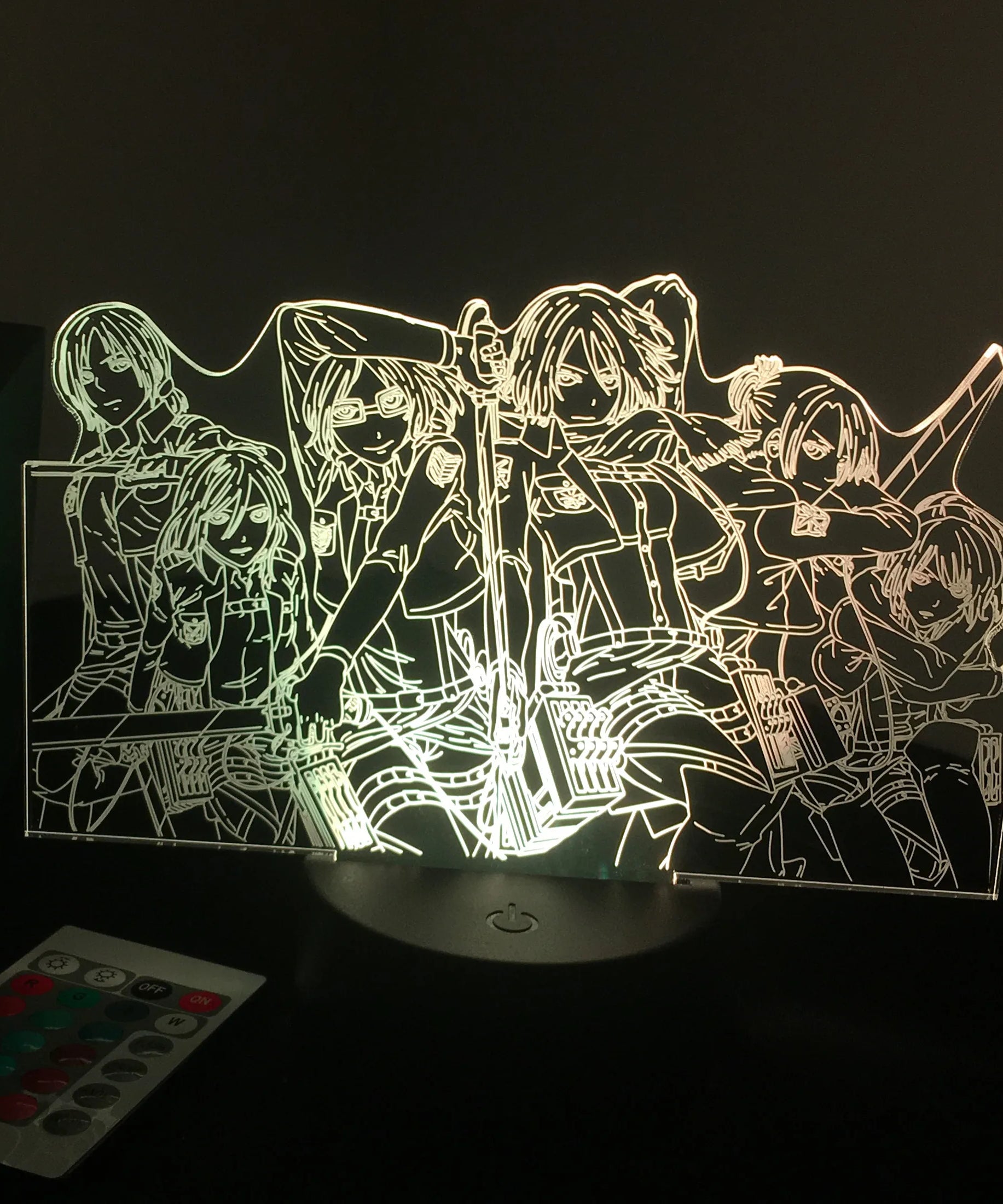 Anime 3D Lamp Attack on Titan Acrylic Luminous Stand Mikasa Ackerman Eren Yeager Action Figure For Kids Children Gifts