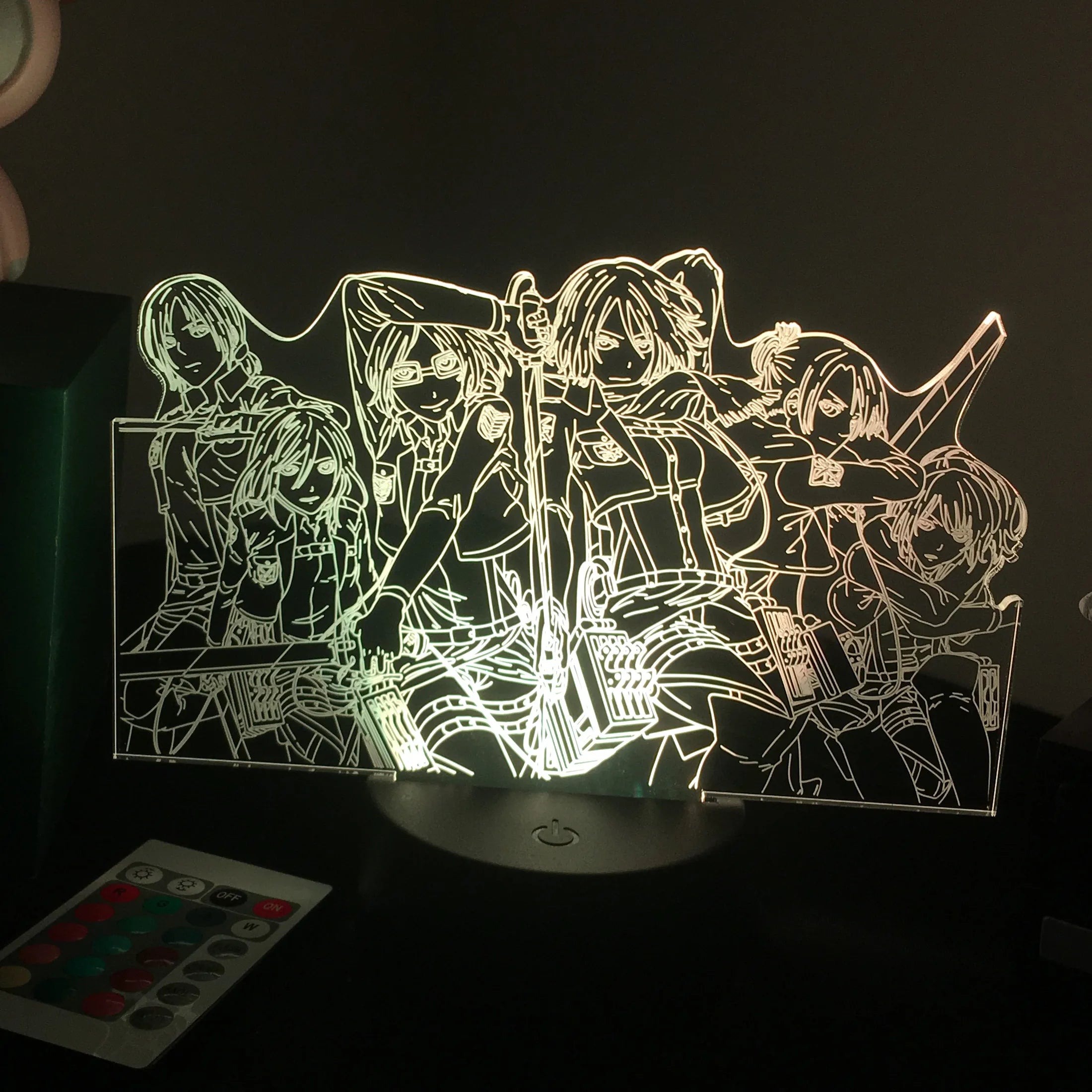 Anime 3D Lamp Attack on Titan Acrylic Luminous Stand Mikasa Ackerman Eren Yeager Action Figure For Kids Children Gifts