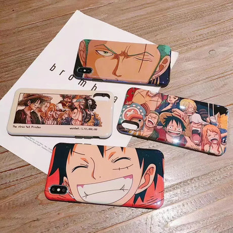 One Piece Luffy Case for iPhone 15 14 13 12 11 Pro Max Soft Silicone Blue Ray