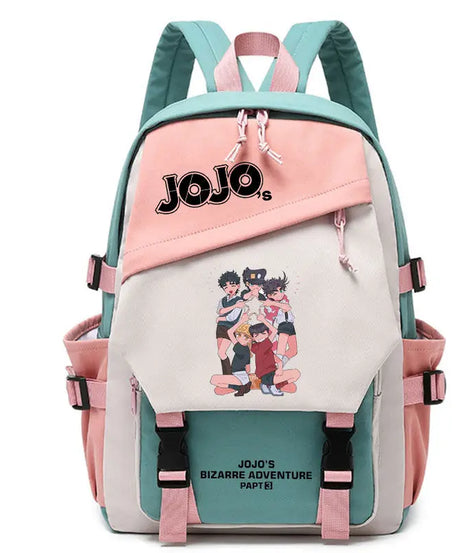 Kujō Jōtarō Anime JoJo's Bizarre Adventure Backpack Student School Bag Canvas Teens Outdoor Travel Backpack Fashion Gift