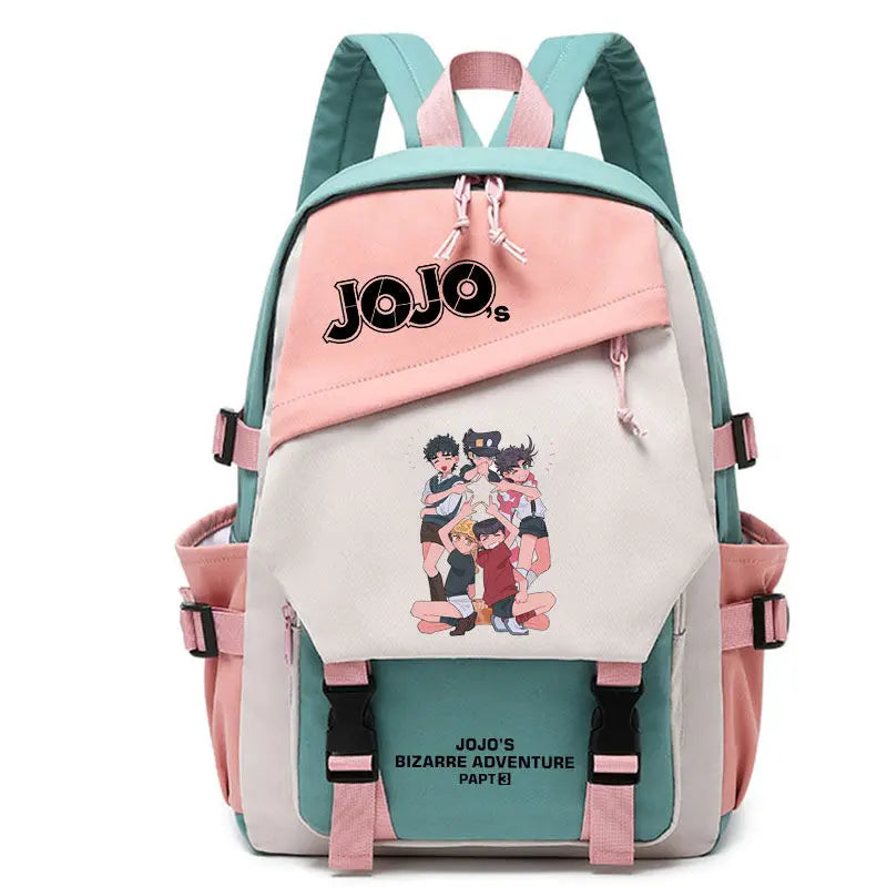 Kujō Jōtarō Anime JoJo's Bizarre Adventure Backpack Student School Bag Canvas Teens Outdoor Travel Backpack Fashion Gift