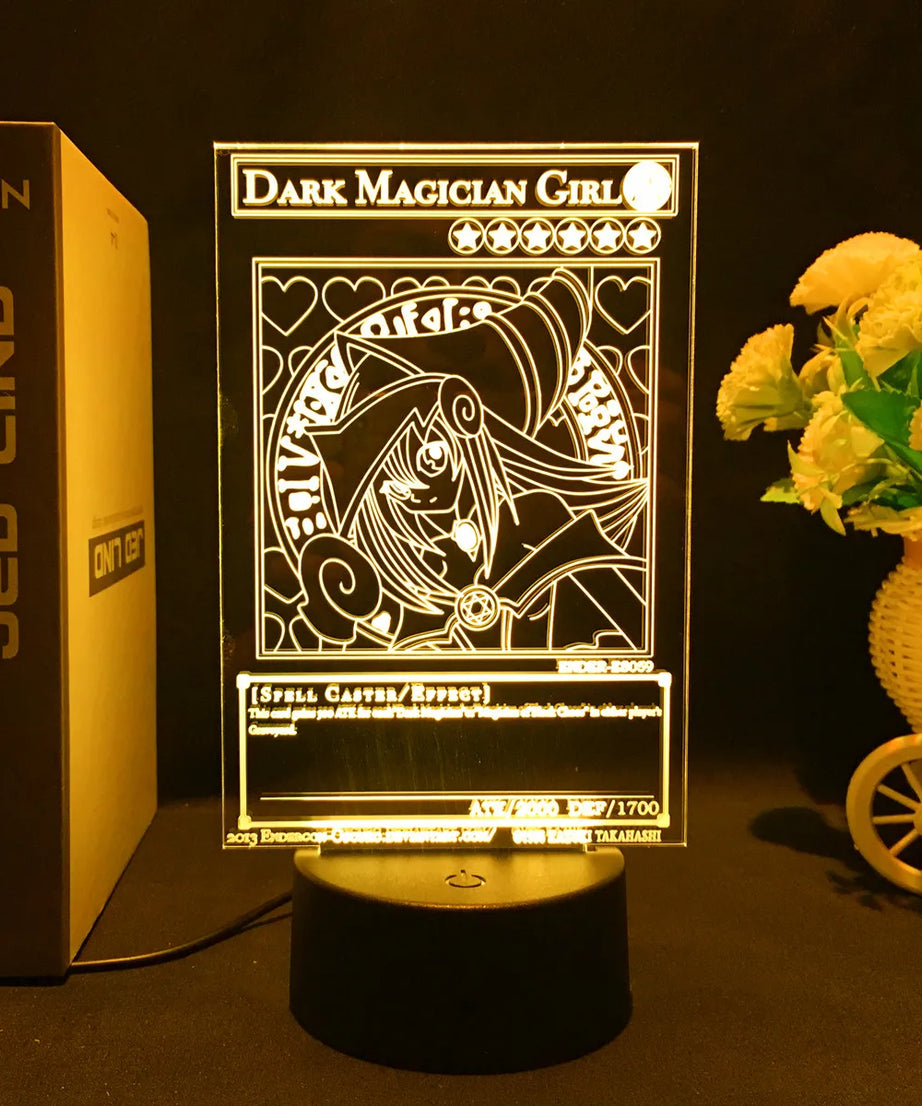 Anime Action Figure Led Night Light Manga Yu Gi Oh Dark Magician Girl for Kid Bedroom Decor Lamp Kawaii Room Decor Light