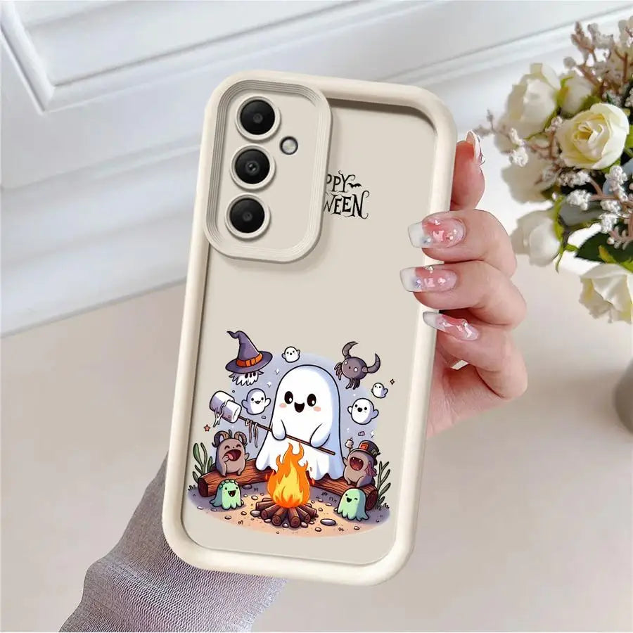 Case for Samsung A54 A52 A14 A53 A12 A13 A23 A71 A34 A51 A13 A33 A15 A32 A22 A55 A24 Phone Case Happy Halloween Ghost