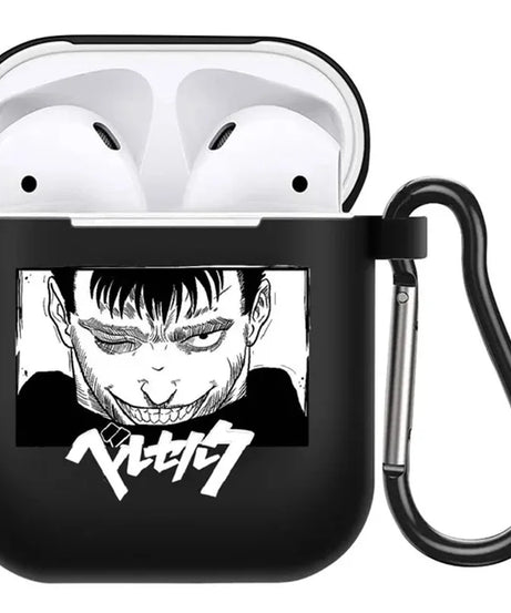 anime Berserk Guts Zodd Earphone Case For AirPods4 1 2 3 Pro Black Soft silicone wireless Bluetooth headphone case