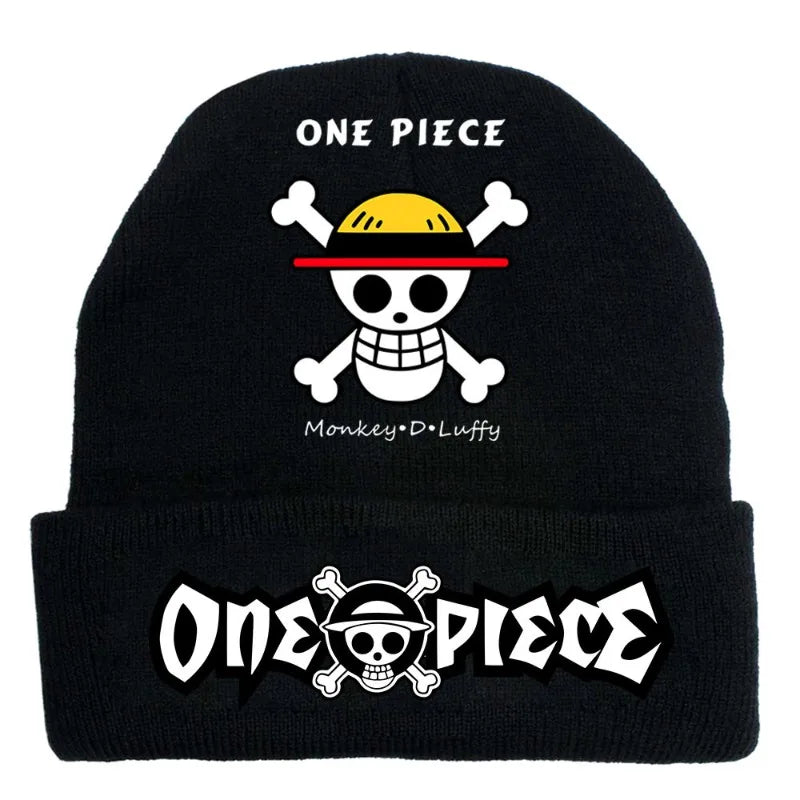 Anime One Piece Embroidered Beanies Hat Men Women Winter Autunm Warm Knitted Bonnet Cap Wool Skullies Boys Beanies Caps