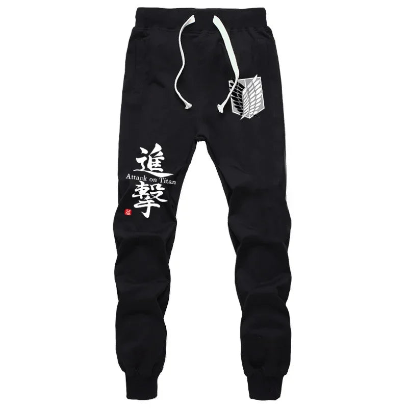 New Fashion Anime Attack on Titan Sports Sweat Breathable Pants Students Men Women Print Cotton Straight Pants Jogging Long Pant