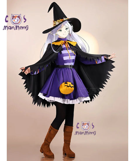 Frieren Fern Cosplay Costume Anime Frieren: Beyond Journey's End Halloween Gothic Dress Hat Cloak Women's Party New Uniform