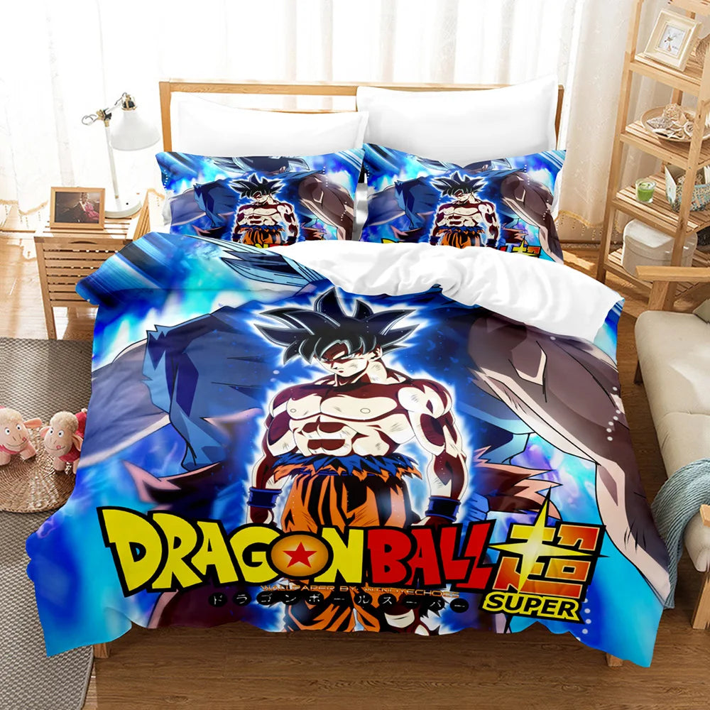 Anime Dragon Ball Duvet Comforter Quilt Cover Set Super Saiyan Bedding Set Anime Car Bed Bedroom Home Children Bedroom Gifts