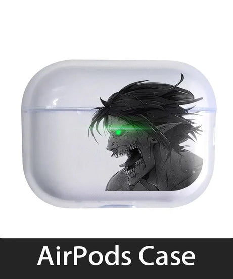 New Attack on Titan Eren Soft Case for AirPods 1 2 Pro 3 4 Wirless Bluetooth Headphone Cover Transparent Earphone Shell for Pro2