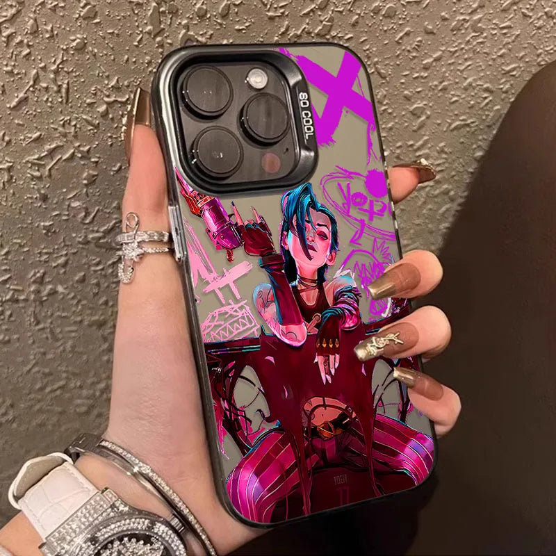Anime Arcanes Graffiti J-Jinxs For iPhone 16 15 14 13 12 11 Pro Max XS Max 7 8 Plus Phone Case Shockproof Silicone Matte Cover