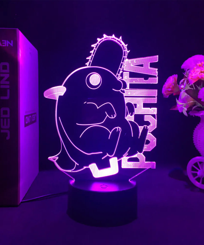 Anime Chainsaw Man Led Acrylic Stand Denji Power Makima Action Figure For Kids Bedroom Decor Nightlight Birthday