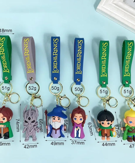 Movie Lord Rings Keychain Anime Doll Figure Car Keyring PVC Doll Pendent Bag Jewelry Accessories Toy Kid Xmas Decora Gift