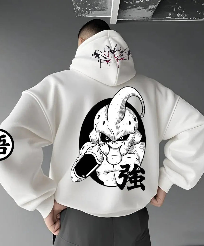 Oversized Men's Hoodie Anime Dragon Ball Majin Graphic Streetwear Sweatshirt Women Long Sleeve Y2k Autumn Sweater Tops Unisex
