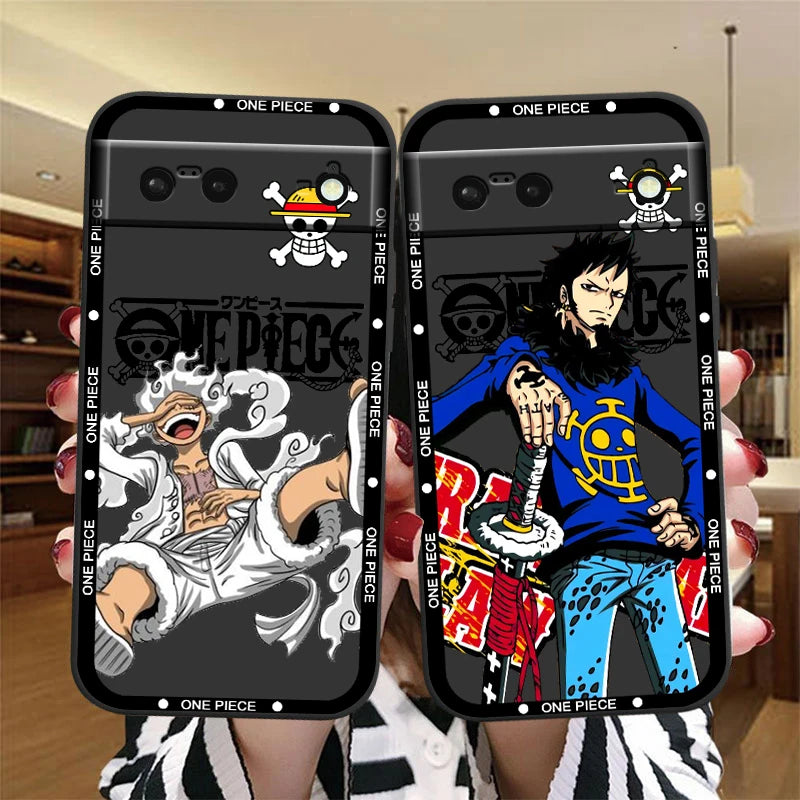 One Piece Luffy Art For Google Pixel 9 8 7A 7 6A 6 5A 5 4 4A XL 5G Black Silicon Shockproof Shell Cover Phone Case