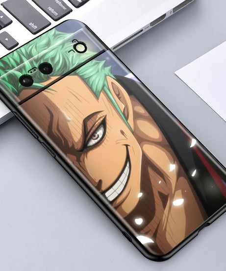 One Piece Anime Zoro Luffy For Google Pixel 9 8 7A 7 6A 6 5A 5 4 4A XL 5G Black Silicon Shockproof Shell Cover Phone Case