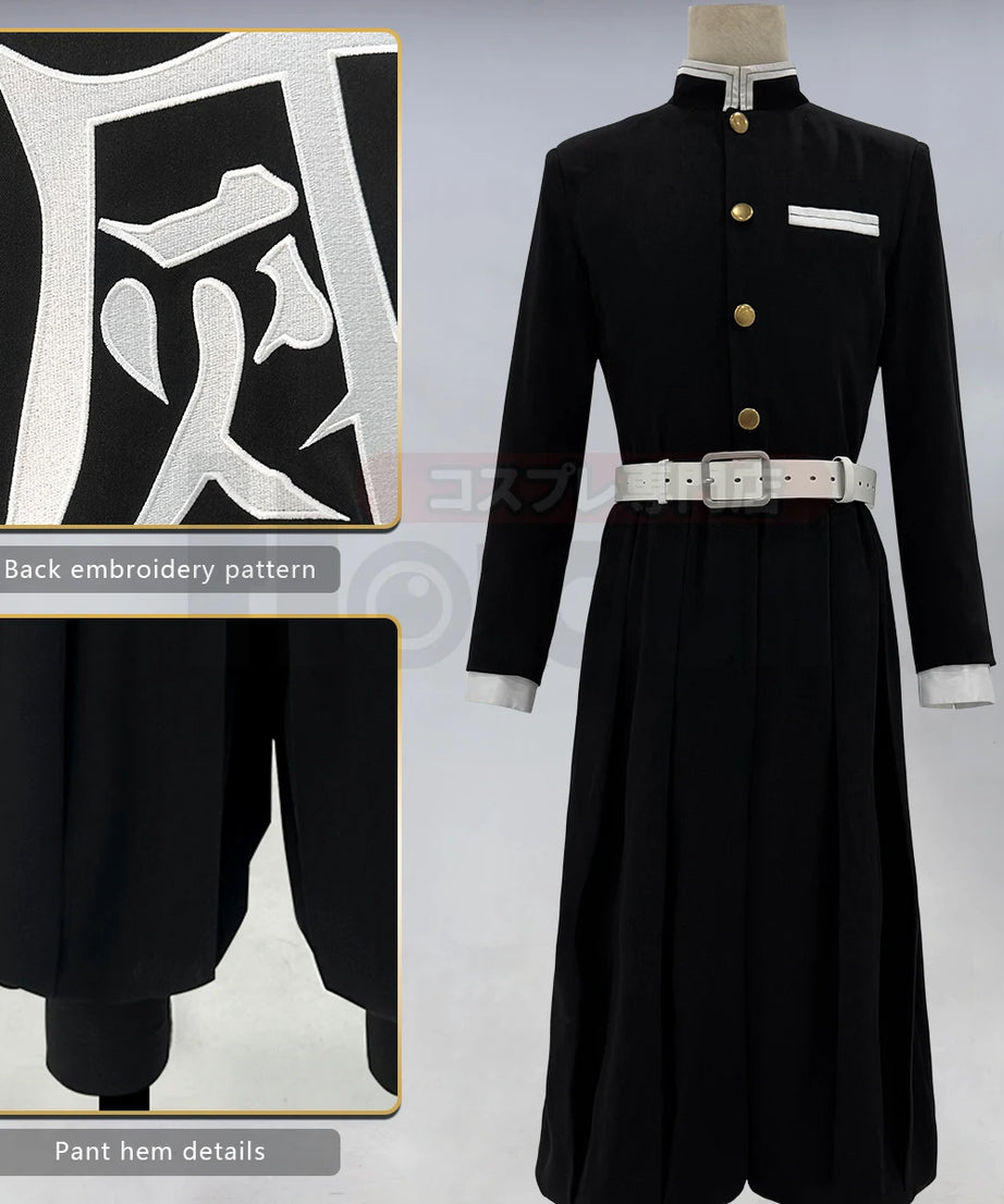 Anime Rengoku Kyoujurou Cosplay Costume Wig Haori Embroidery Top Elastic Pants Belt Convention Halloween Christmas