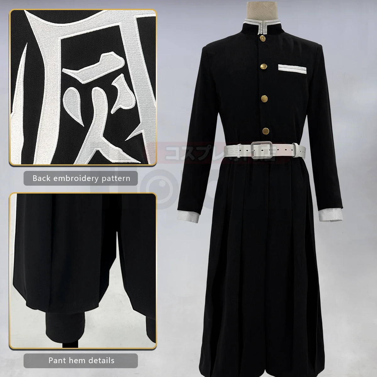 Anime Rengoku Kyoujurou Cosplay Costume Wig Haori Embroidery Top Elastic Pants Belt Convention Halloween Christmas