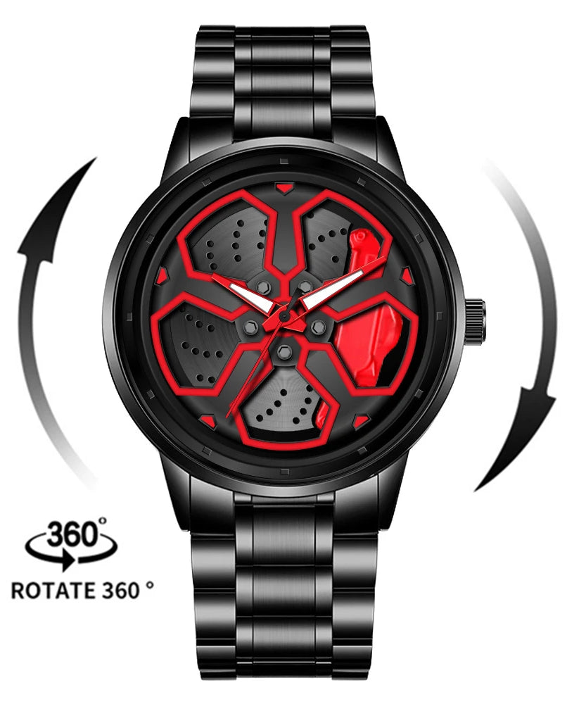 Naruto Anime - Sharingan Rotary Dial Watch – 3D Anime Quartz Waterproof Men’s Luxury Watch