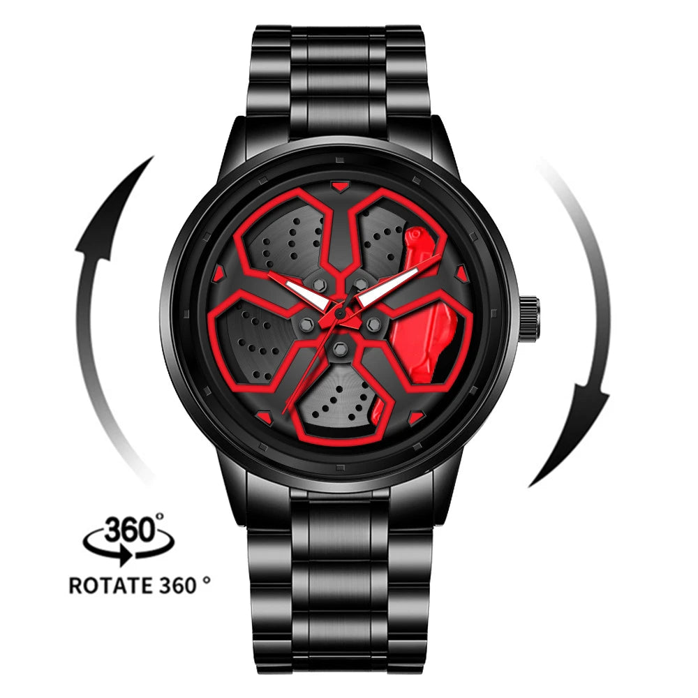 Naruto Anime - Sharingan Rotary Dial Watch – 3D Anime Quartz Waterproof Men’s Luxury Watch
