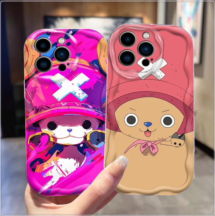 One Piece Anime Chopper Cute For Apple iPhone 15 14 13 12 11 XS XR X Pro Max Plus Wave Oil Back Phone Case