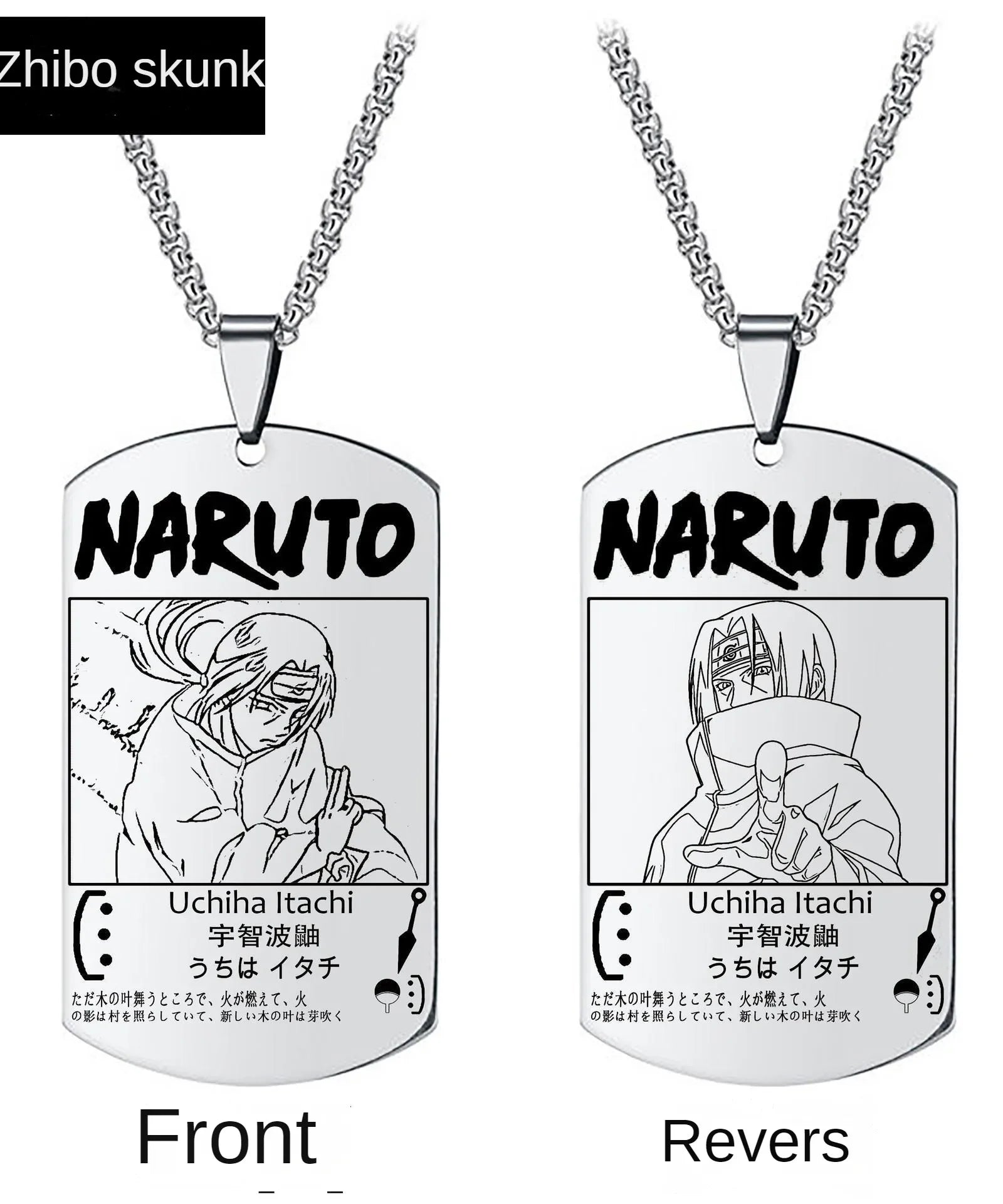 Naruto Kakashi Necklace Pendant Stainless Steel Chain Fashion Alloy Student Children Creative Necklace Clothing Accessories Gift