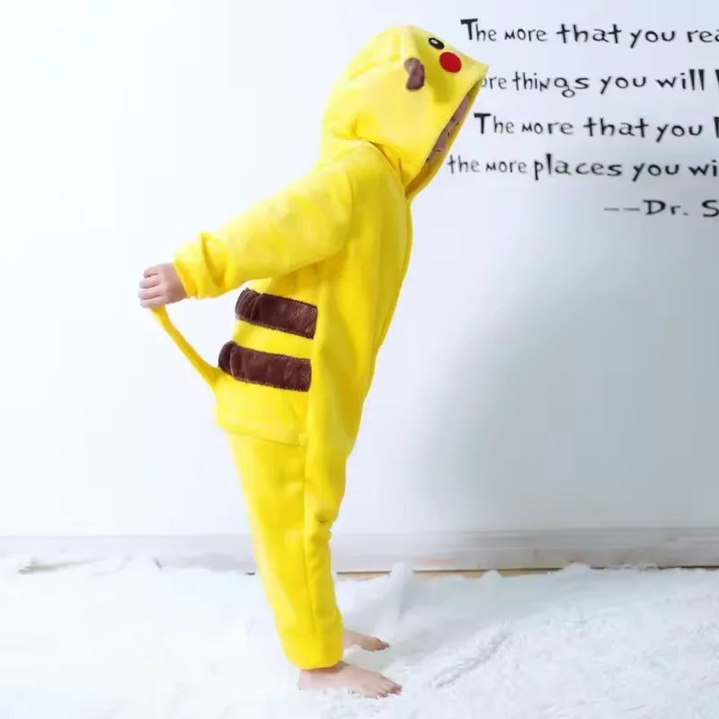 Pokémon Pikachu Warm Flannel Onesie – Cozy Hooded Sleepwear for Kids & Adults 5