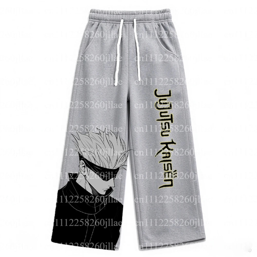 Jujutsu Kaisen Gojo Satoru Graphic Fleece Sweatpants Harajuku Anime Joggers 4