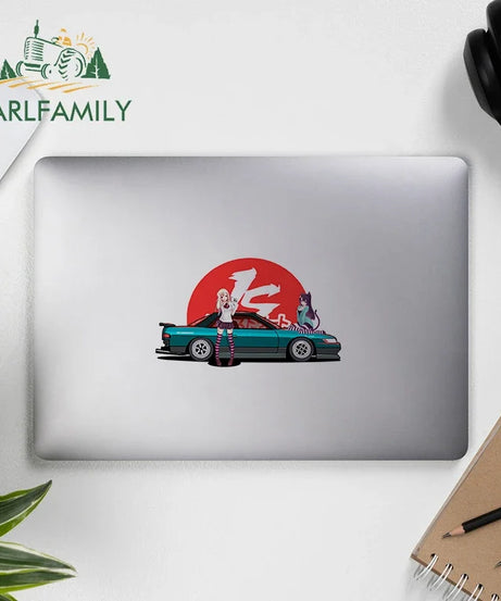 EARLFAMILY 13cm For ILLEGALSTREET X ANIME Window Fine Decal Sunscreen Car Sticker Anime Car Accessories Decoration