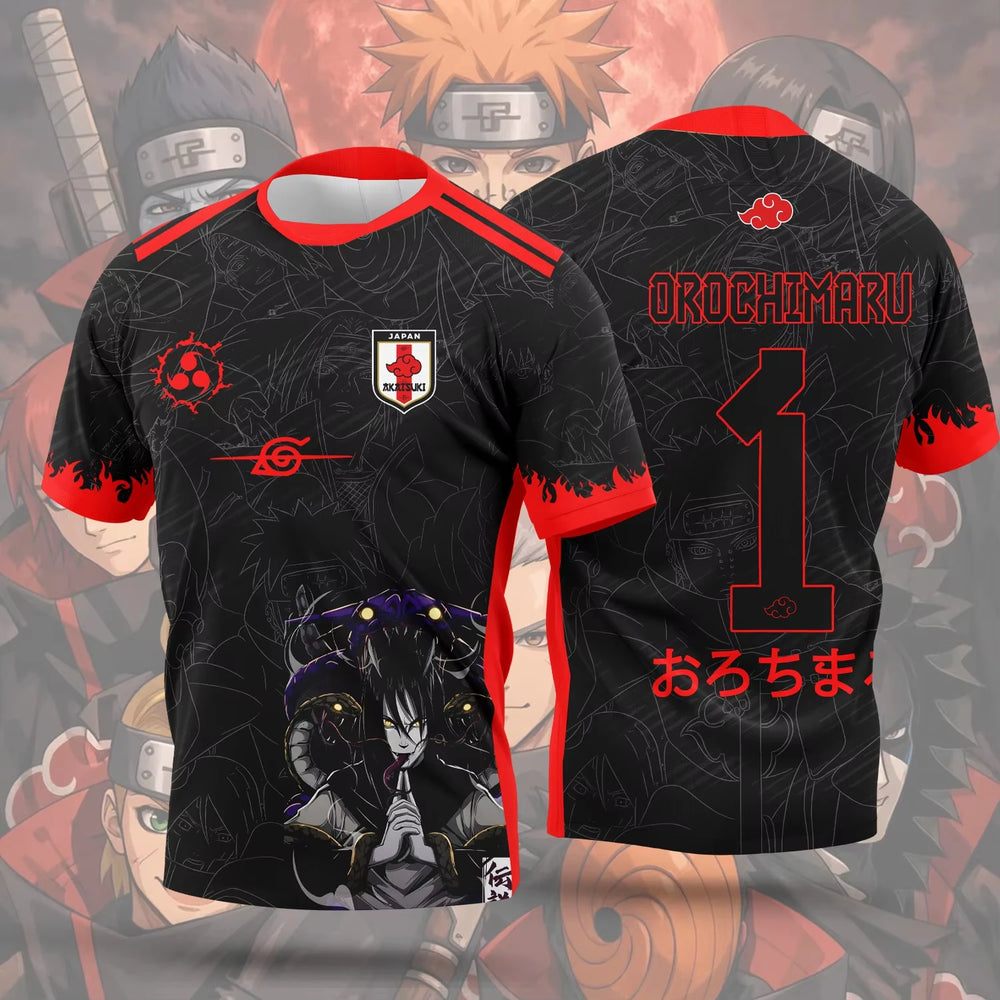 Anime Naruto Akatsuki Jersey T-Shirt – Pain & Itachi Printed Sports Tee for Men & Women 6