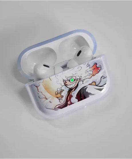 Luffy Gear 5 Glowing eyes One Piece Earphone Phone Case for Apple AirPods 1 2 3 Pro 4 Pro2 2nd Cartoon headset headphone Cover