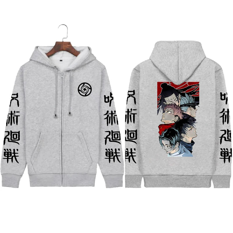 Jujutsu Kaisen Yuji Itadori & Yuta Okkotsu Graphic Zip-Up Hoodie 5