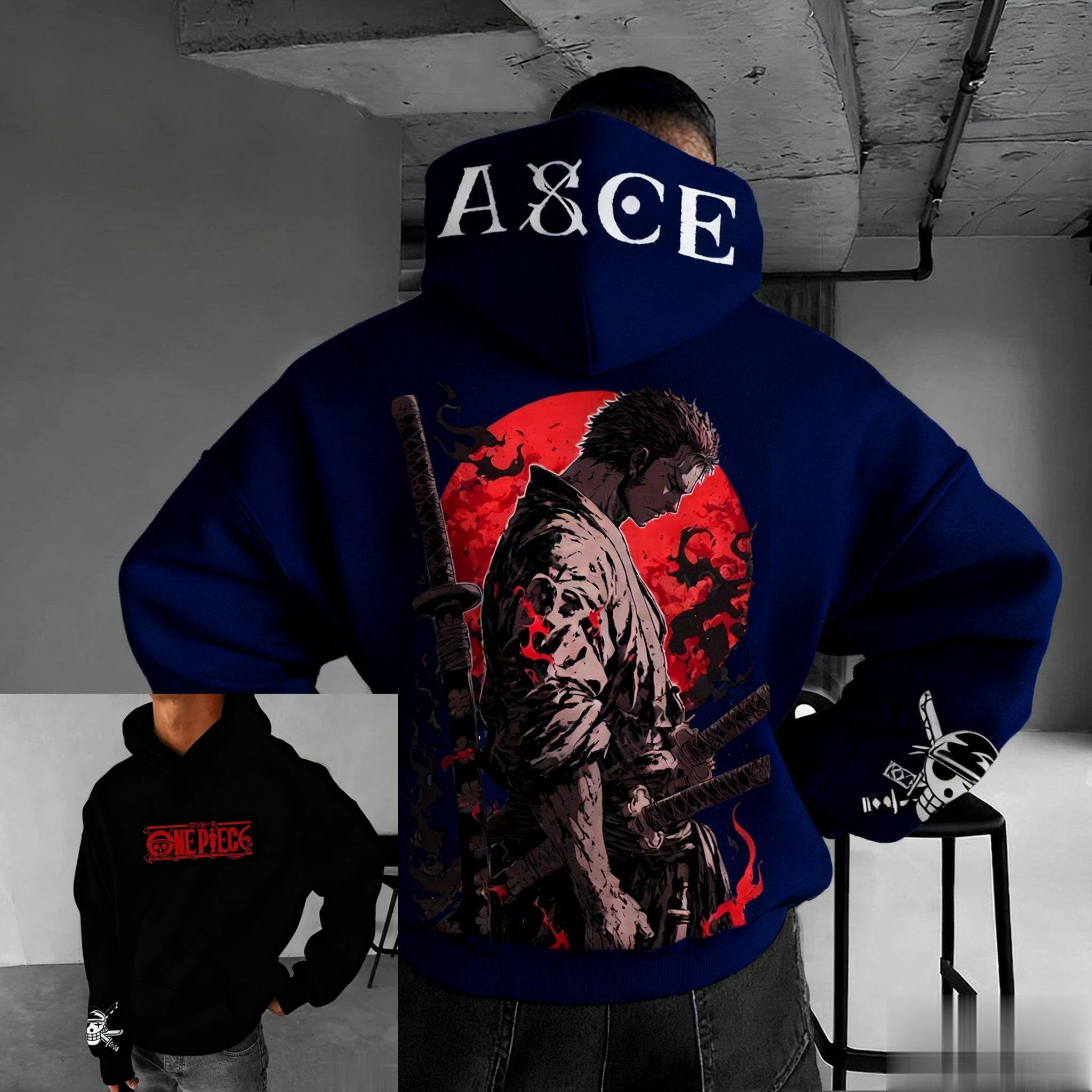 Anime One Piece Zoro Print Hoodie Men Women New Spring Autumn Casual Streetwear Cosplay Jacket Pullover Sweatshirt Fashion Tops