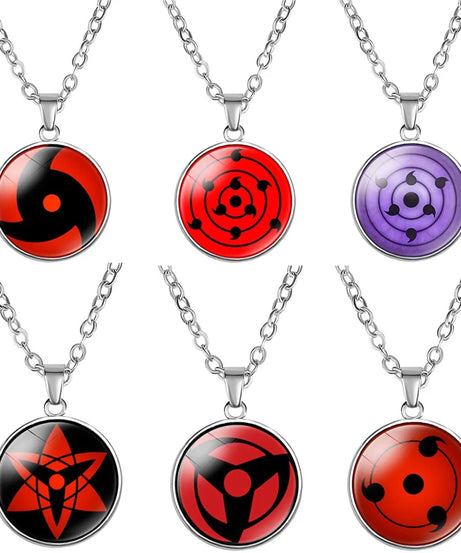 Anime Sharingan Eye Necklaces Uchiha Kakashi Mangekyou Pendant Necklace Goth New Fashion Chokers For Fans Women Men Gift