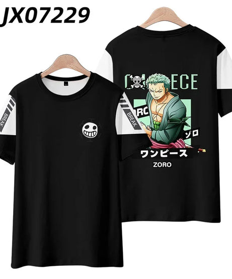 Anime Summer ONE PIECE T-Shirt Luffy Zoro 3D Print Clothes Female Male Fashion T Shirts Short Sleeves Casual Tops