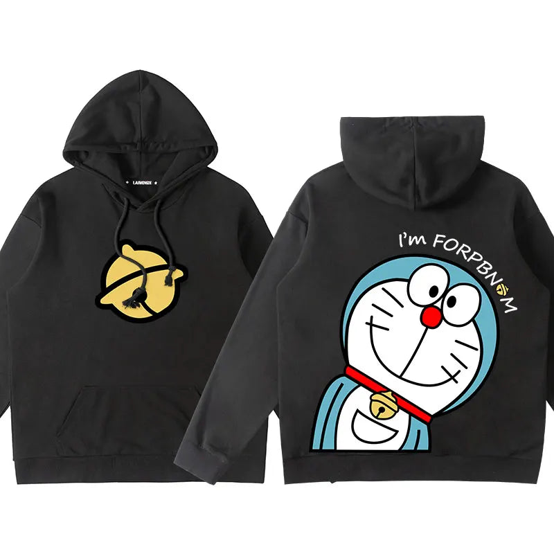 Doraemon Anime Hoodie – Cute Couple & Teen Pullover Jacket