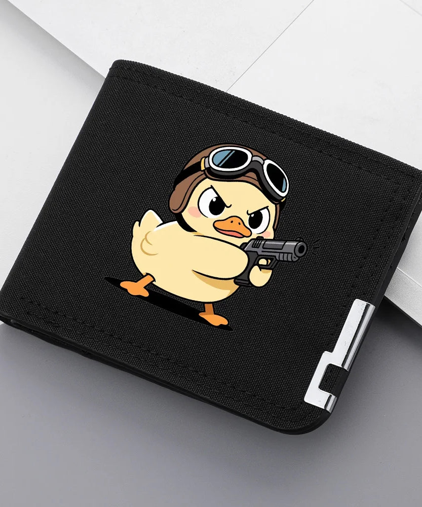 Men's Short Wallet Canvas Material Anime Personality Youth High School Multi-Slot Card Wallet