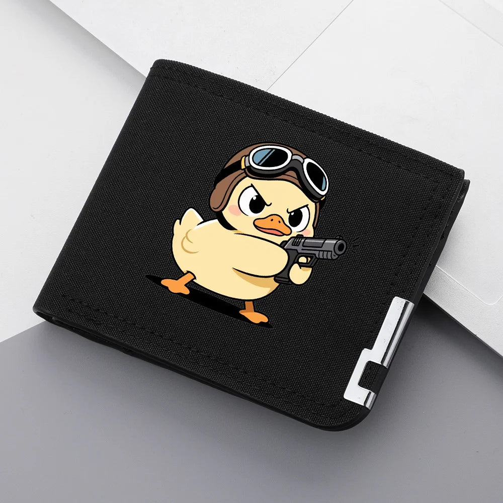Men's Short Wallet Canvas Material Anime Personality Youth High School Multi-Slot Card Wallet