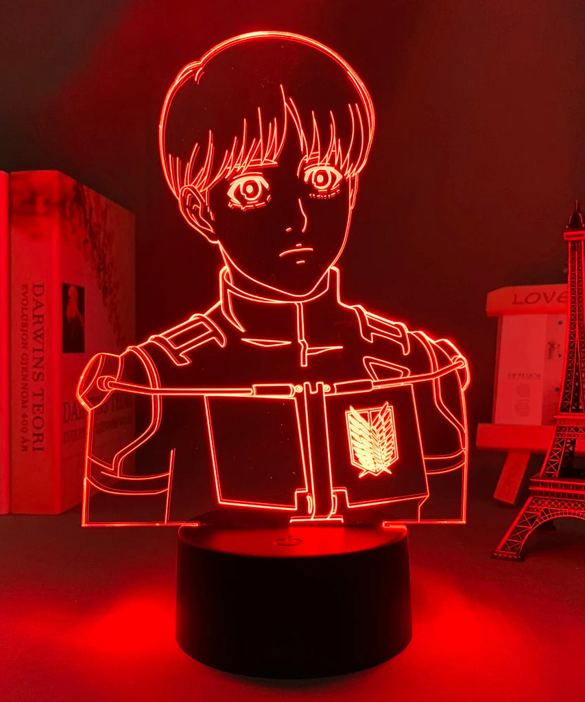 Anime 3D Lamp Attack on Titan Acrylic Luminous Stand Mikasa Ackerman Eren Yeager Action Figure For Kids Children Gifts