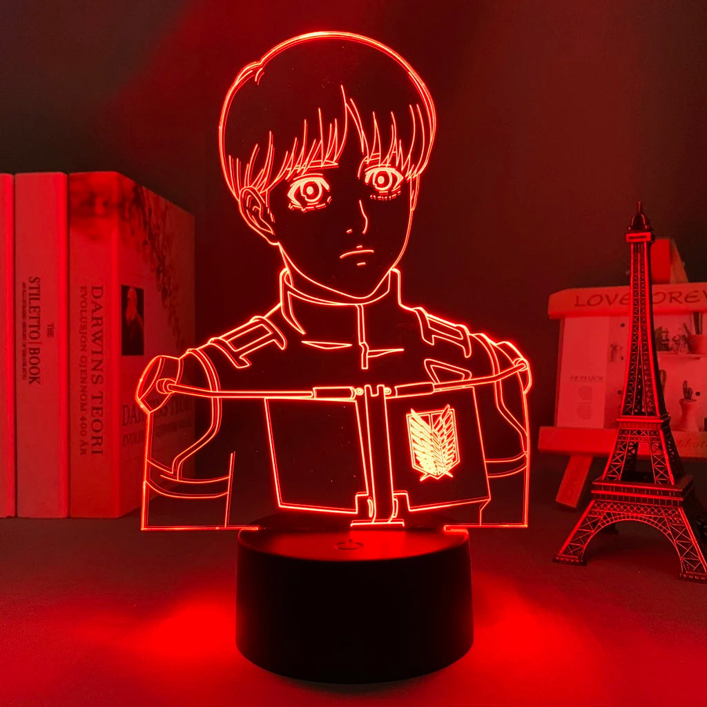 Anime 3D Lamp Attack on Titan Acrylic Luminous Stand Mikasa Ackerman Eren Yeager Action Figure For Kids Children Gifts