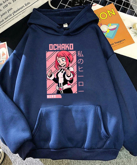 New Fashion Autumn Winter Sweatshirts Anime Ochaco Uraraka Printing Hoodies Fashion Women Men Streetwear Long Sleeve Pullover