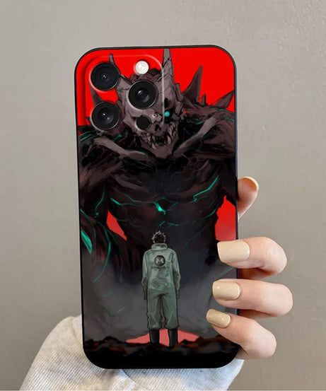Anime K-Kaiju No. 8 Cool For iPhone 15 14 13 12 11 XS XR X 8 7 SE Pro Max Plus Mini Black Soft Phone Case