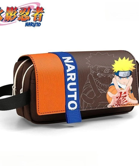 Naruto Sasuke Pencil Case Anime Personality Fashion Three-Layer Large Capacity Multifunctional Pencil Box for Boys